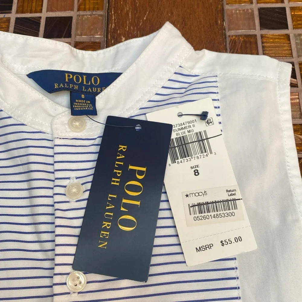 Ralph Lauren Cotton Broadcloth Bib Shirt